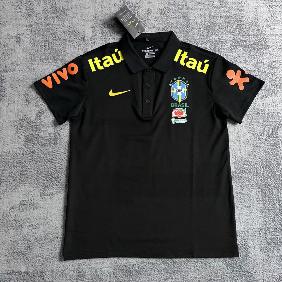 AAA Quality Brazil 25/26 Black Polo Shirt
